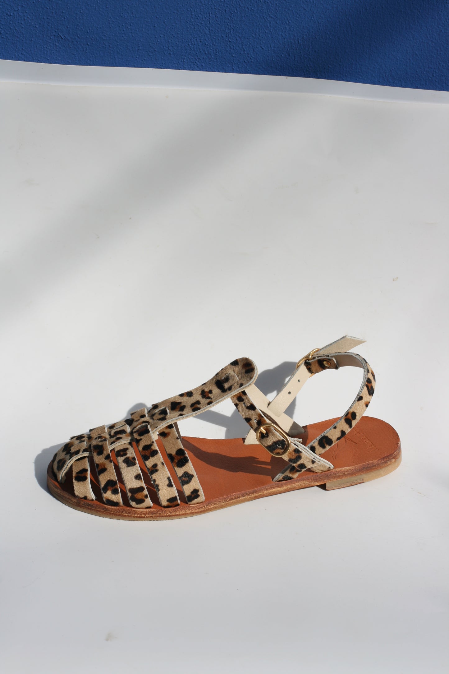 Leopard-effect leather jellyfish sandals – Mama Praïa